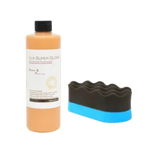 Lux Super Gloss - Leather, Vinyl, & Rubber Protectant w. Foam Applicator/Polishing Pad