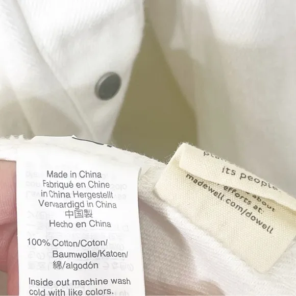 Madewell White Denim Puff-Sleeve Chore Jacket Size XS