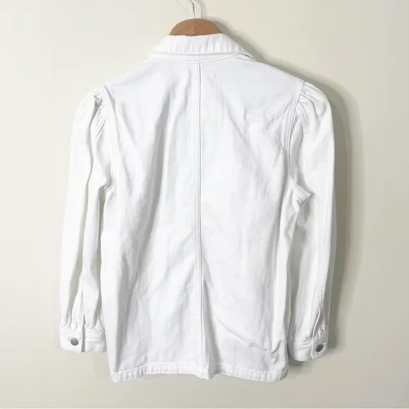 Madewell White Denim Puff-Sleeve Chore Jacket Size XS