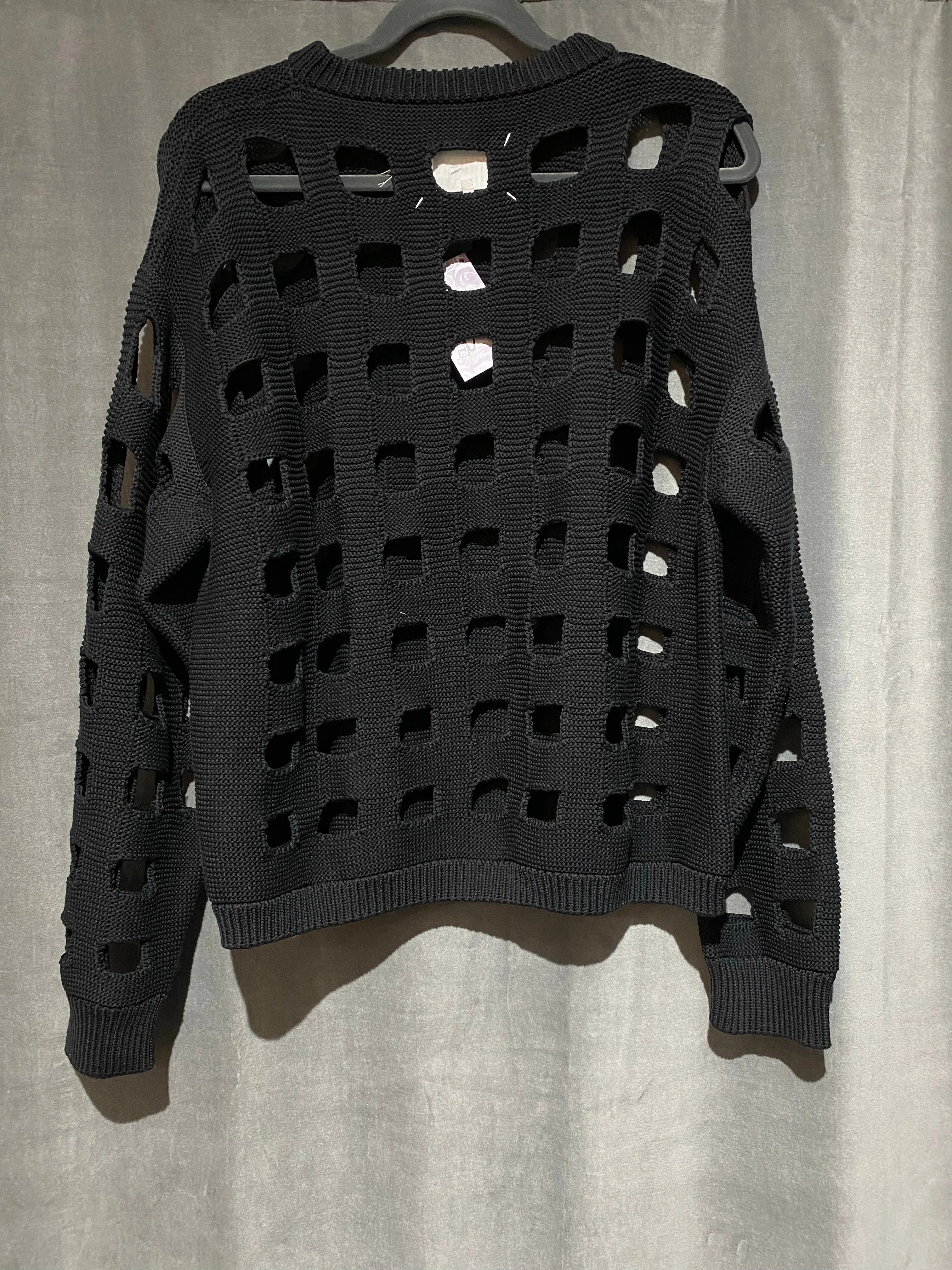 Maison Margiela Black Square Hole Knit Sweater