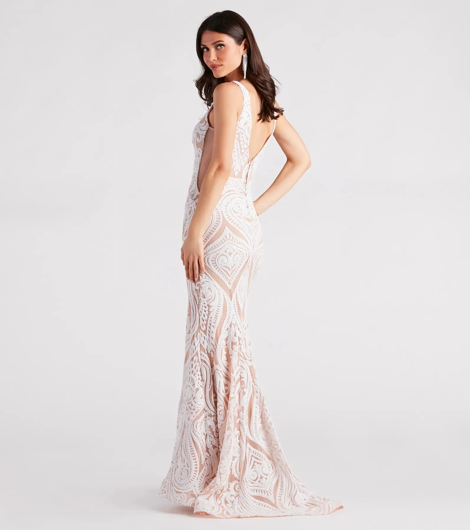 Mariah Formal Sequin Mesh Mermaid Dress
