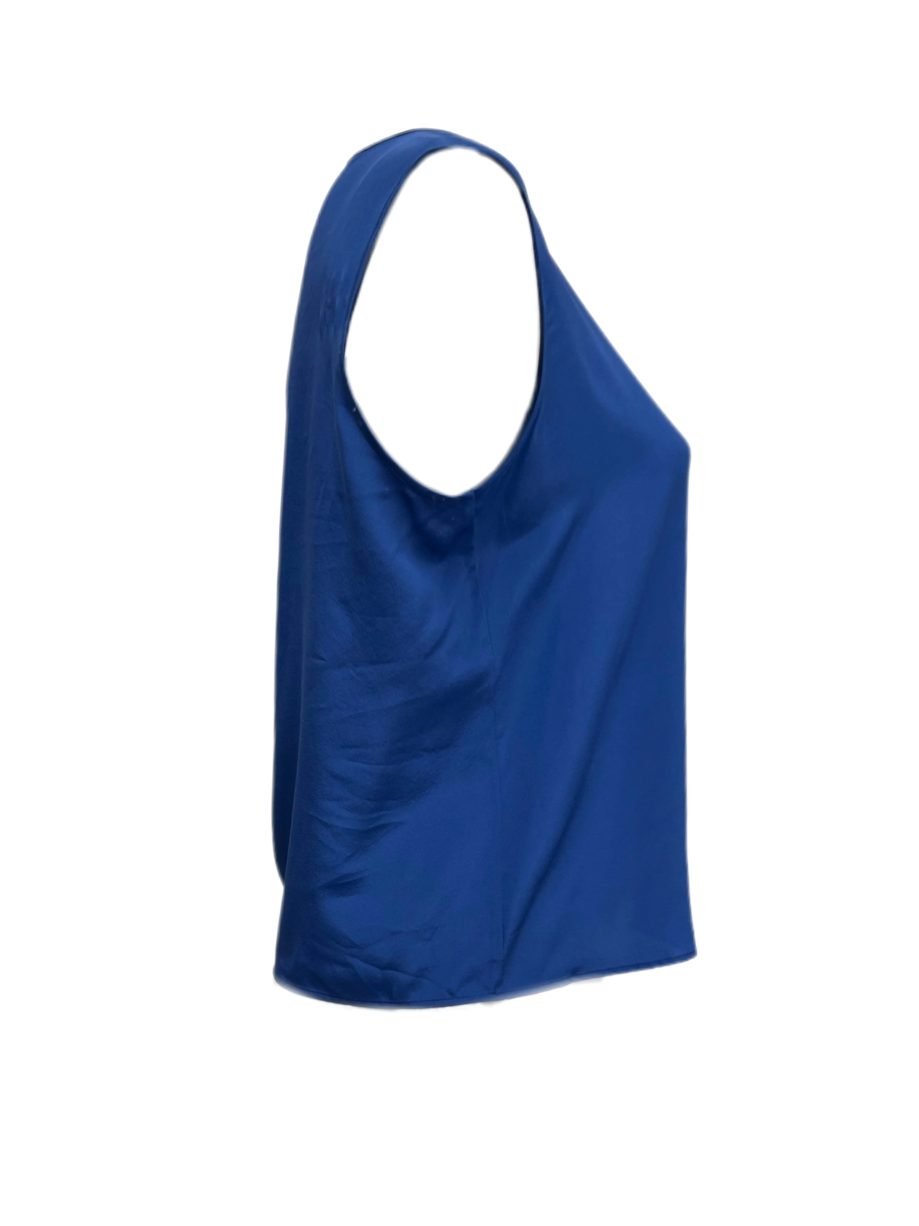 Marina Rinaldi Women's Blue Begonia Sleeveless Silk Tank NWT