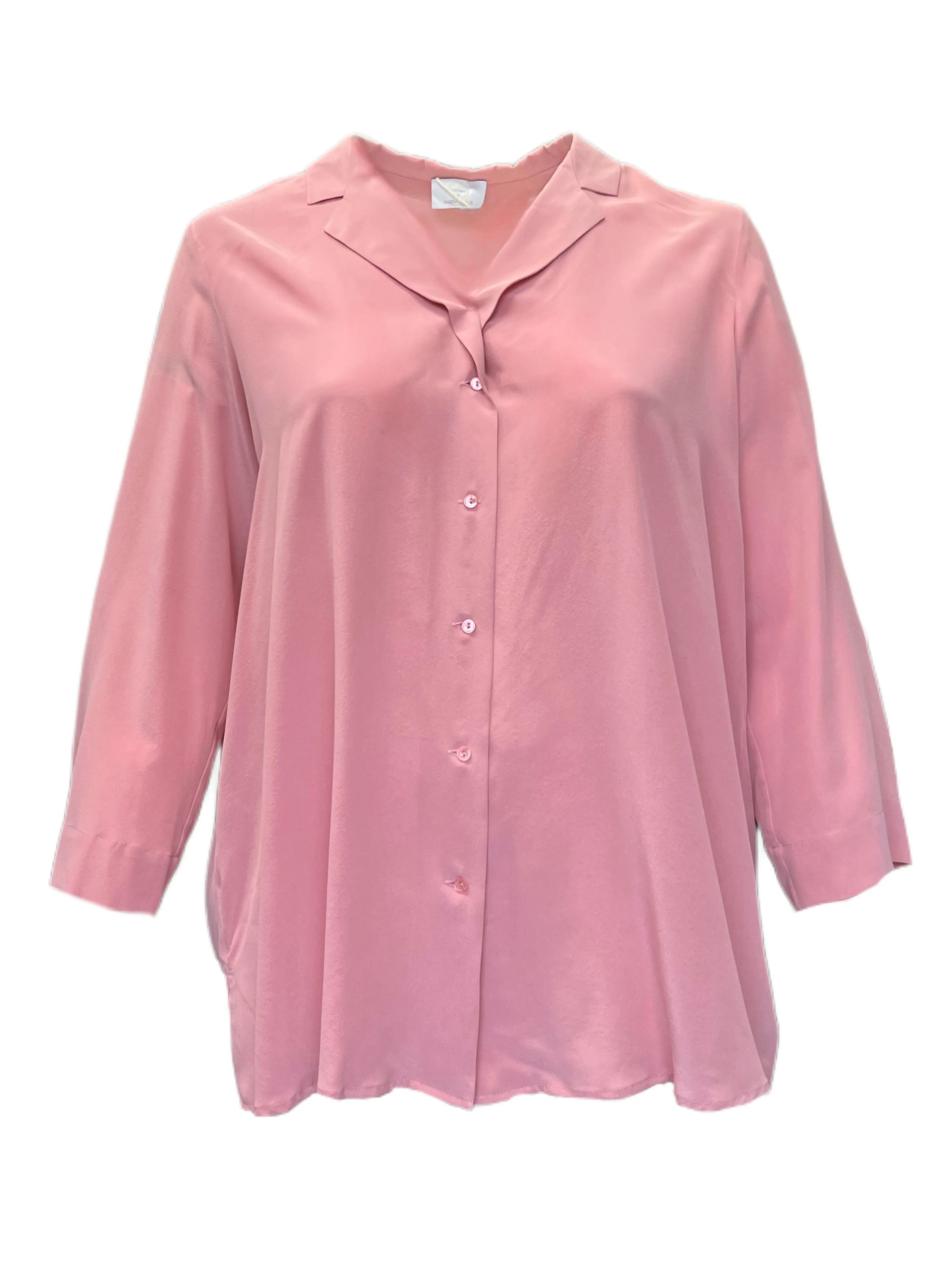 Marina Rinaldi Women's Pink Brina Silk Shirt NWT