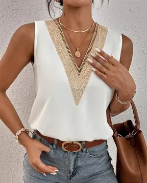 Marina® | Summer lace patchwork tank top