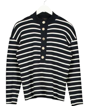 Massimo Dutti Blue Striped Cotton Top UK S