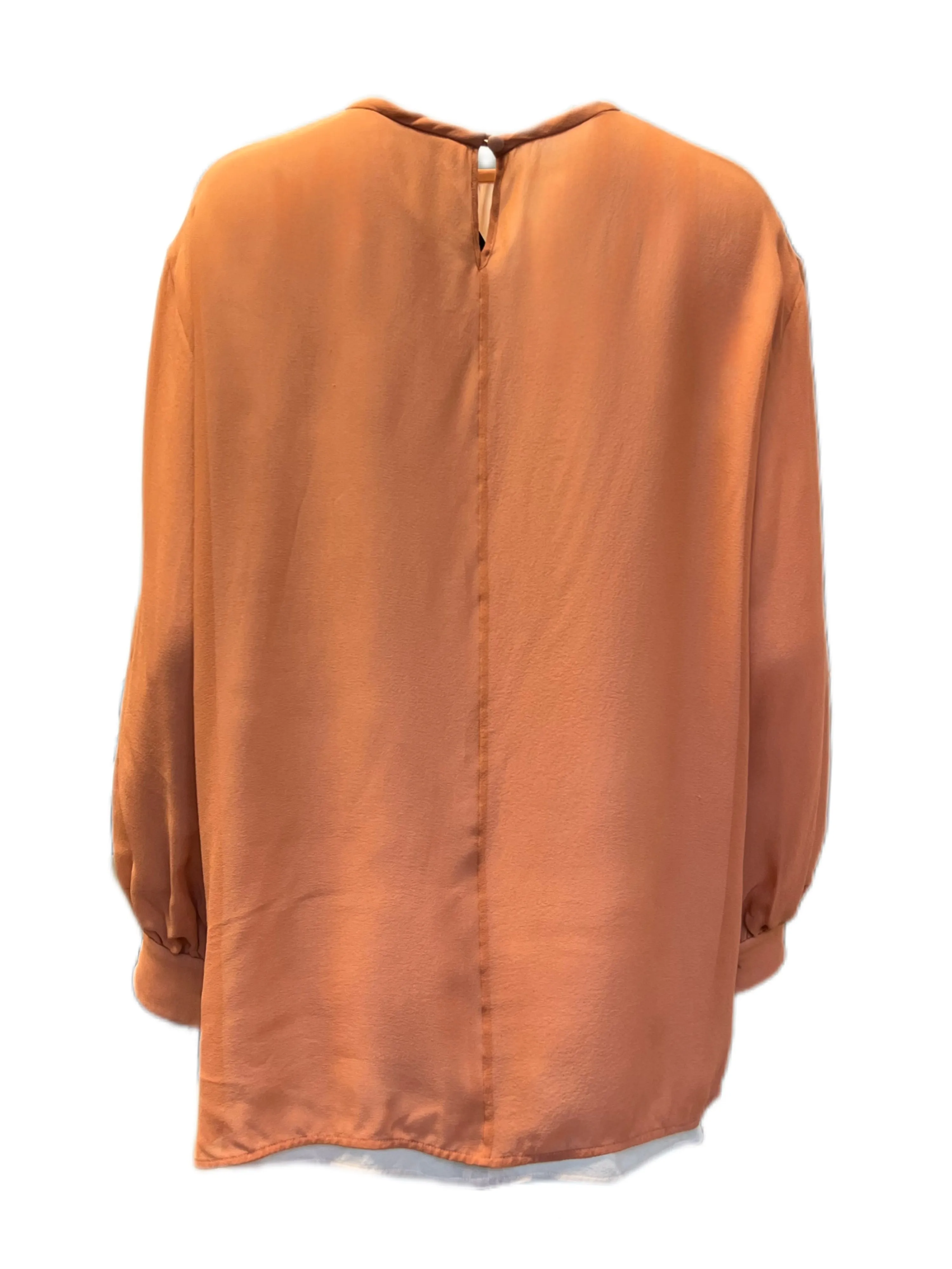 Max Mara Women's Copper Gettata Silk Blouse Size 8 NWT