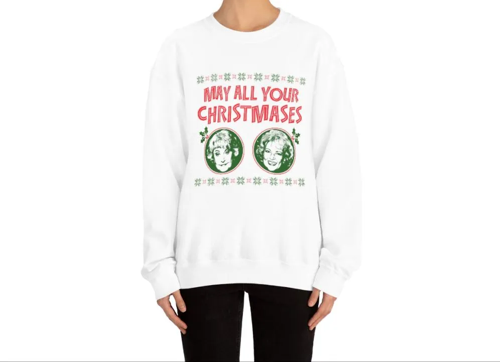 May all your Christmases Bea White sweatshirt