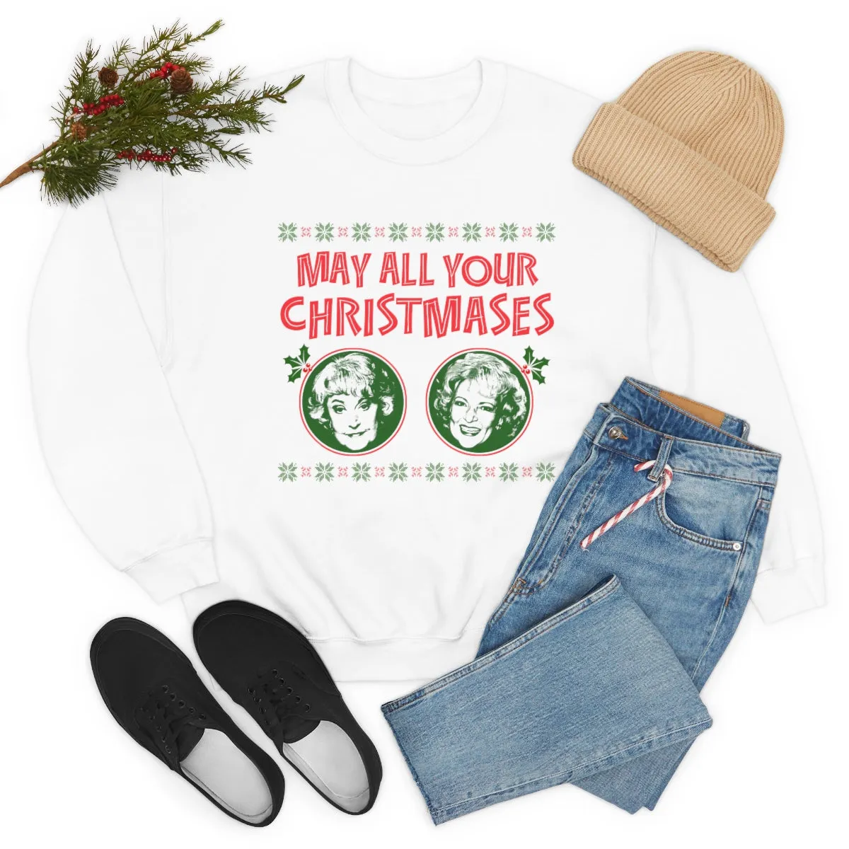 May all your Christmases Bea White sweatshirt