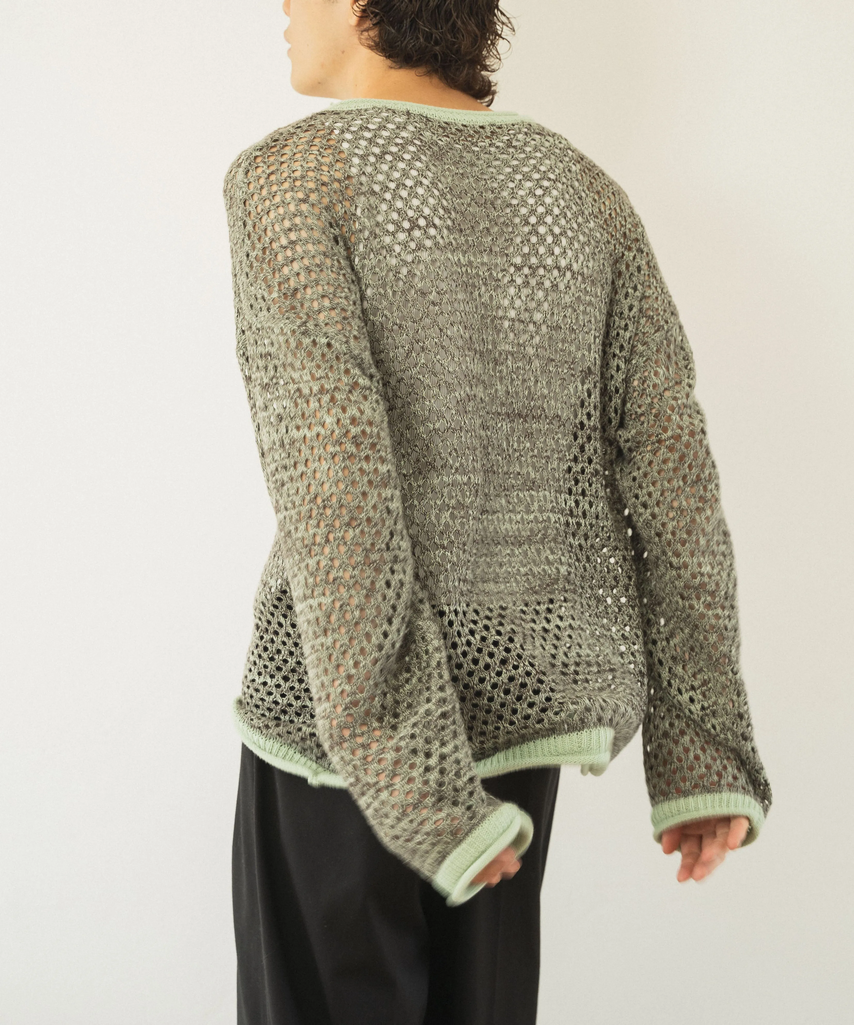 mech knit bicolor tops