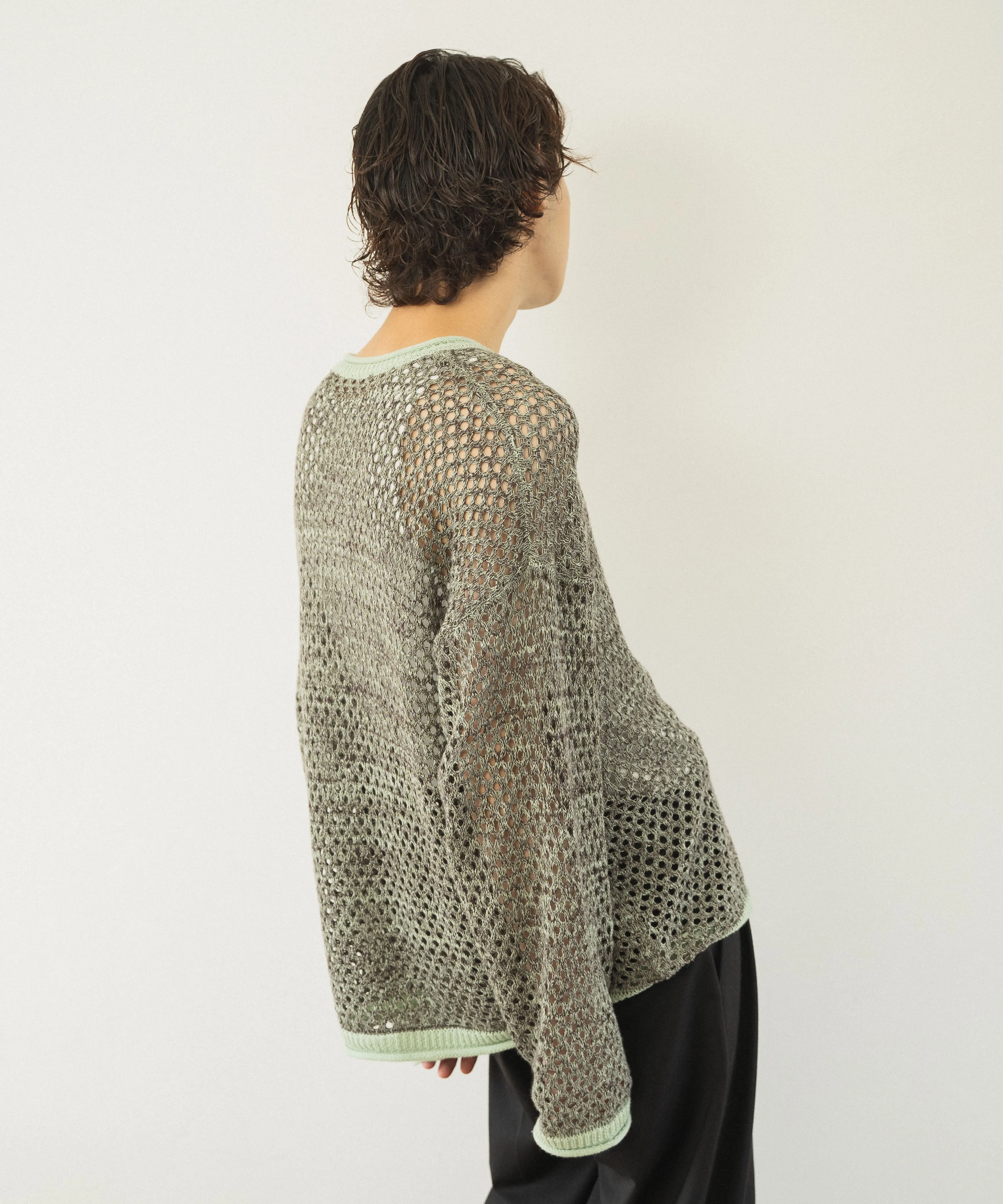 mech knit bicolor tops