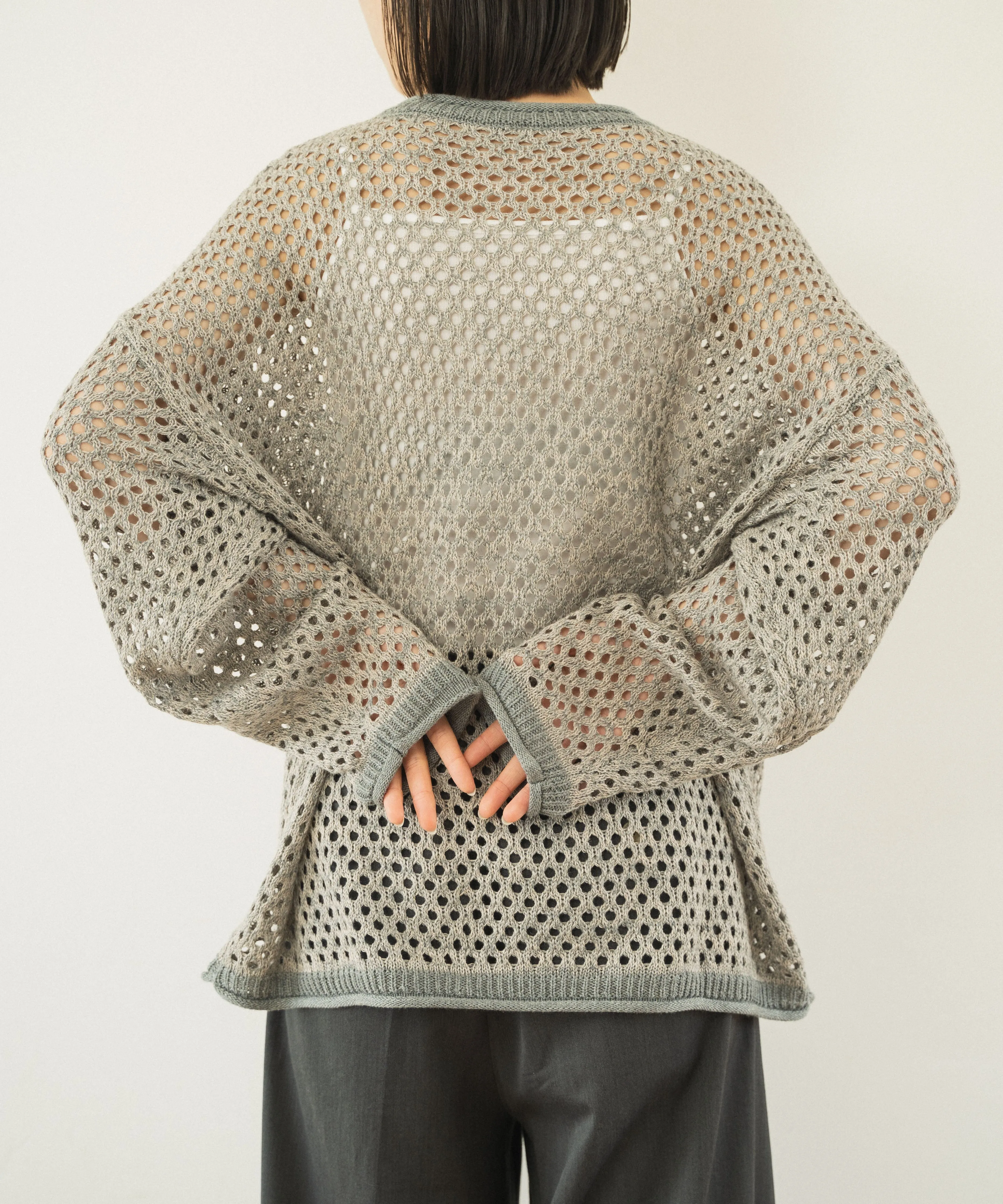 mech knit bicolor tops