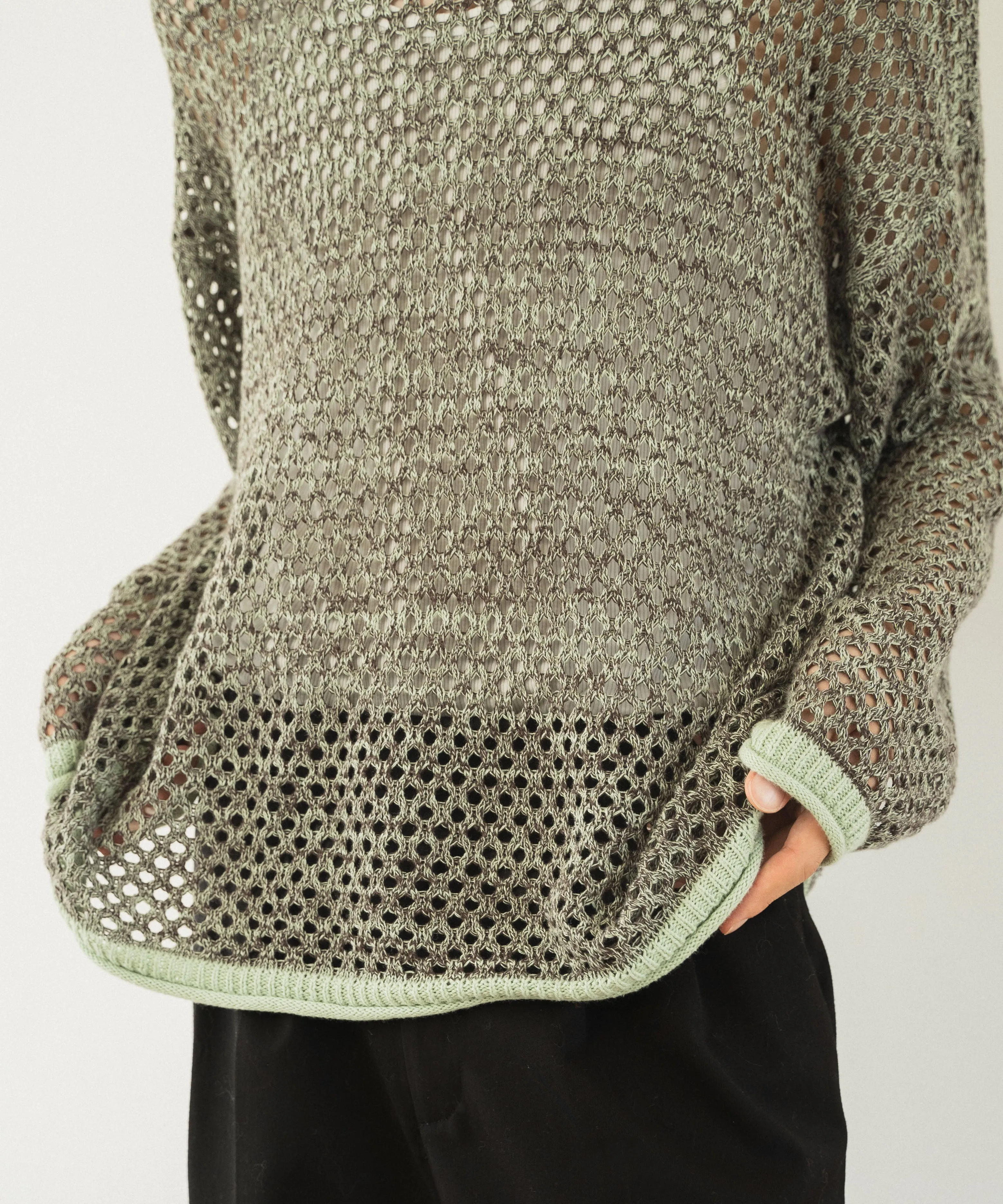 mech knit bicolor tops