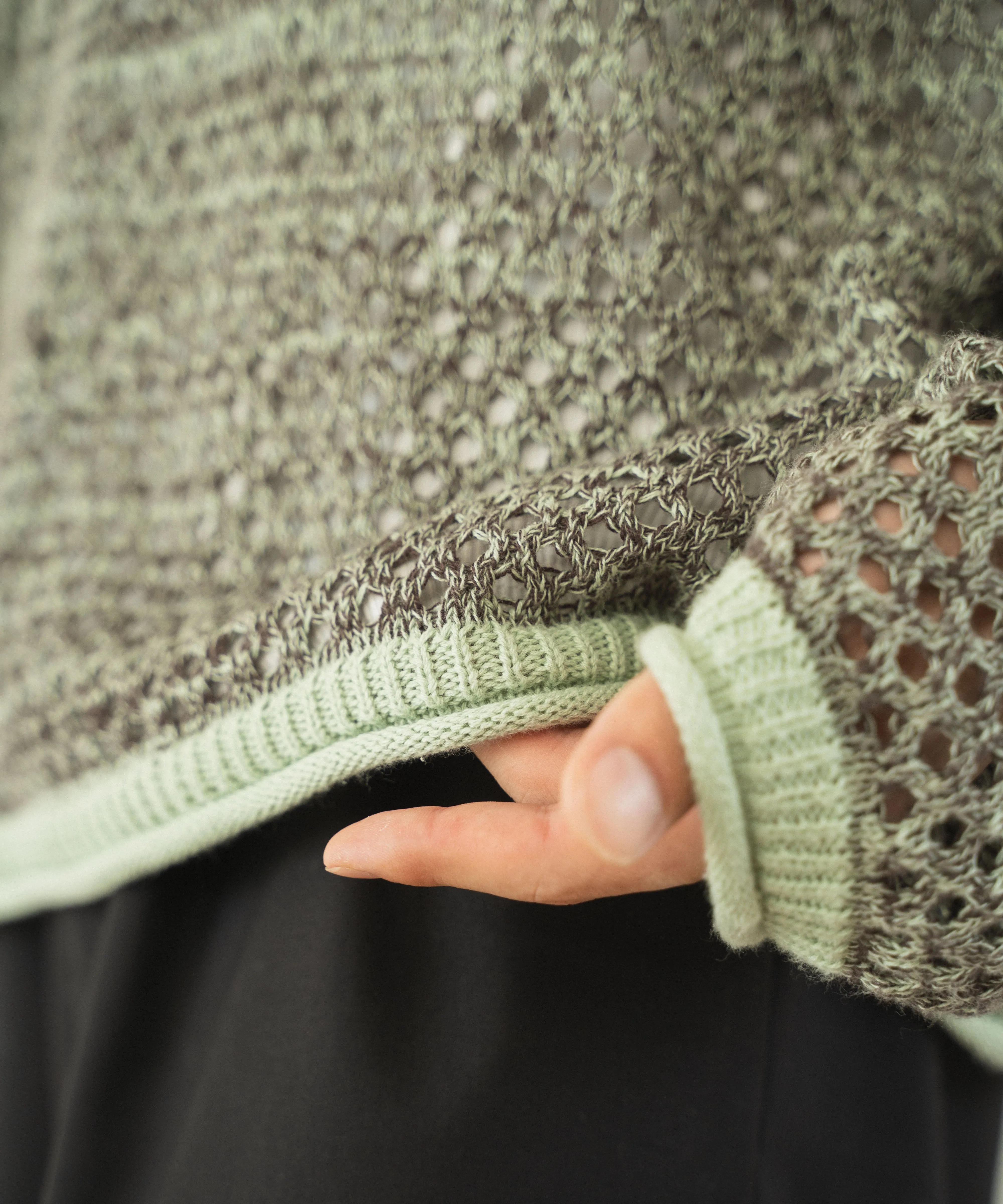 mech knit bicolor tops
