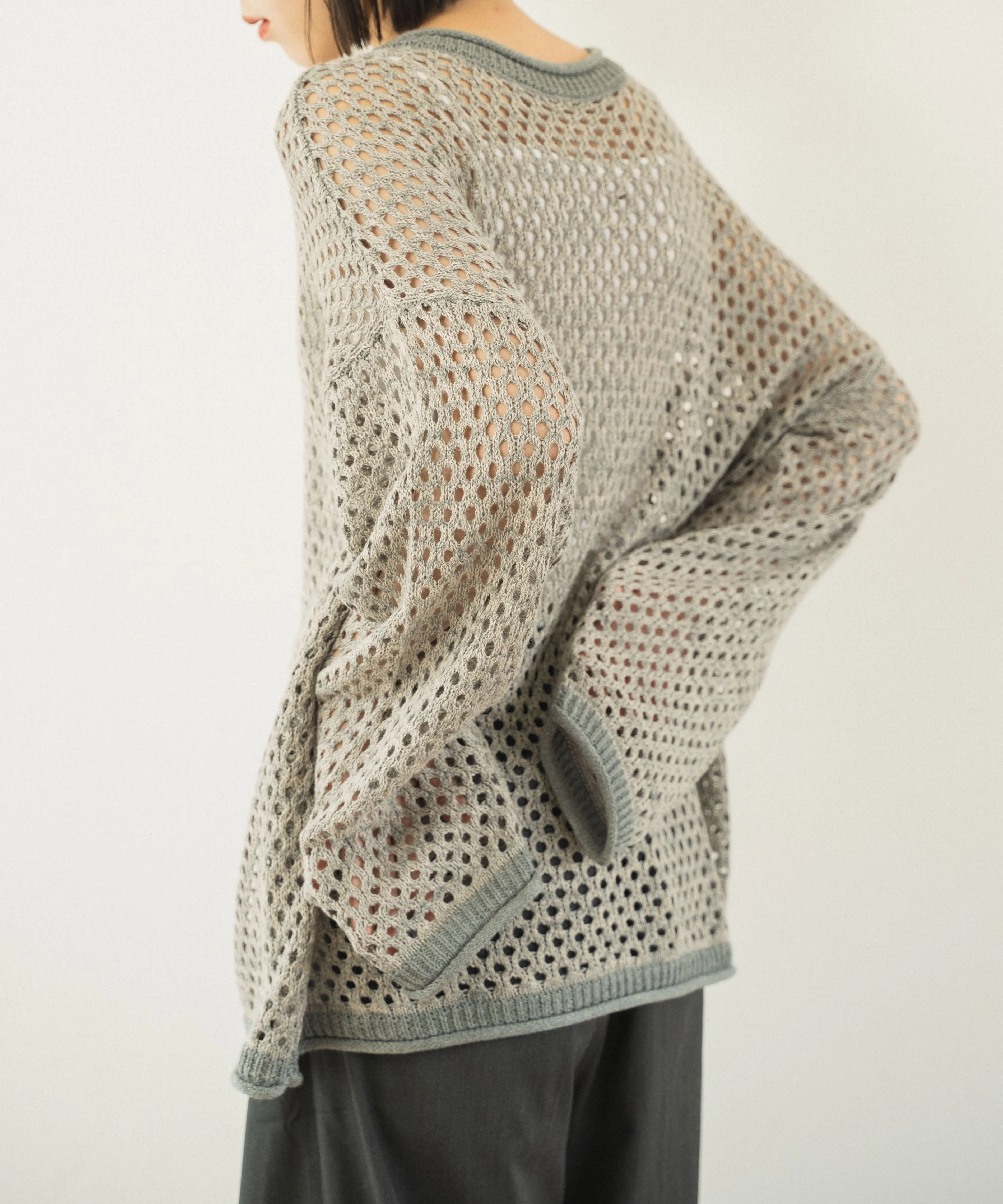 mech knit bicolor tops