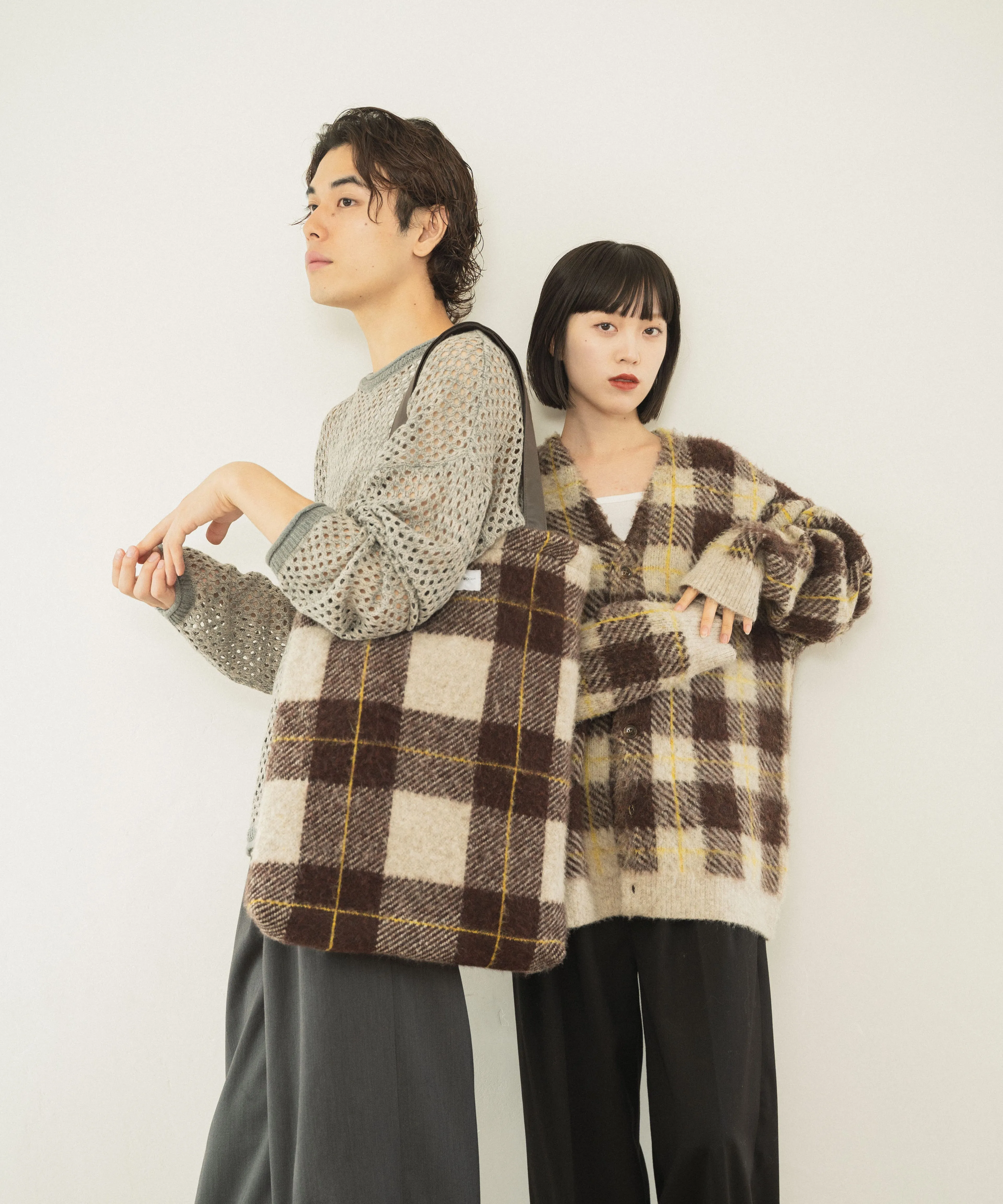 mech knit bicolor tops
