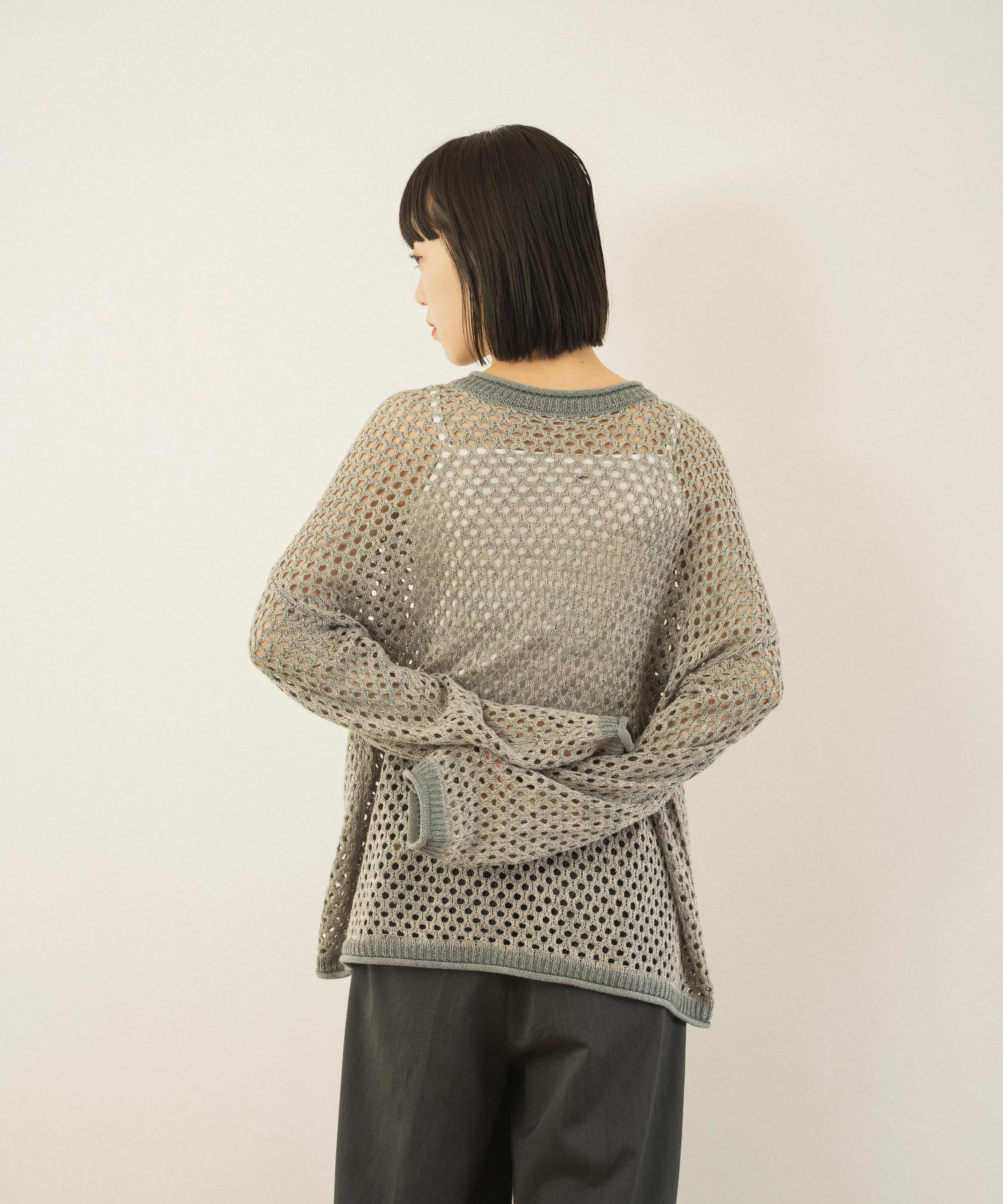 mech knit bicolor tops