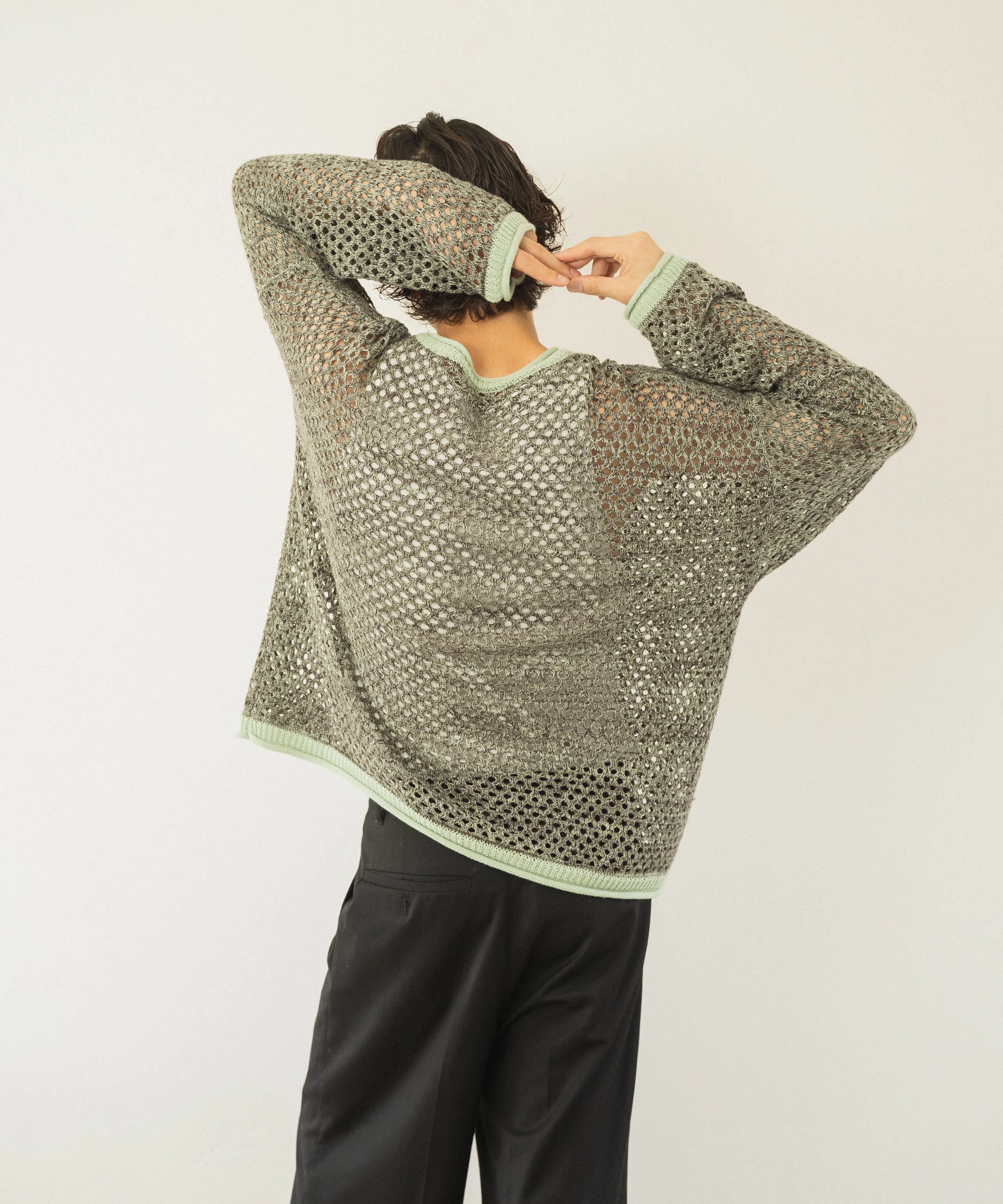mech knit bicolor tops