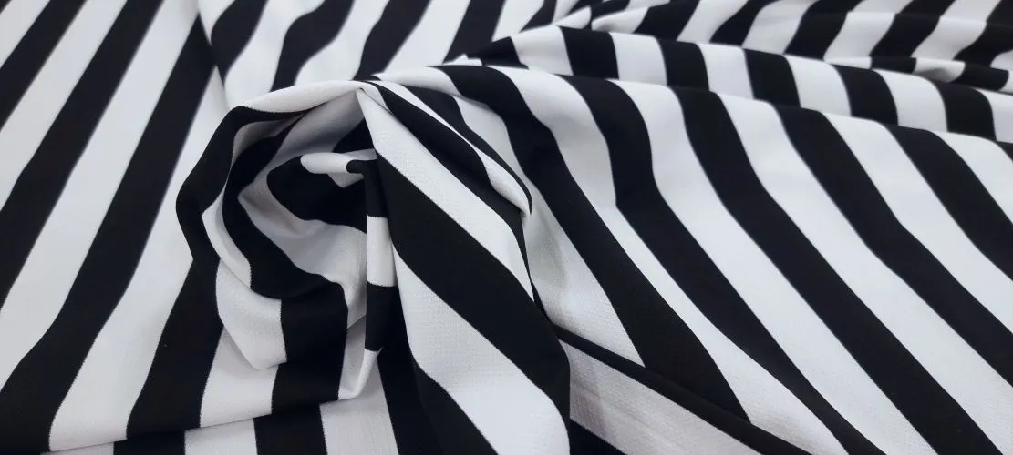 Medium Weight Textured Knit Black Stripe