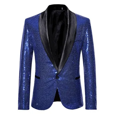 Men New Gold Silver Sequin Shiny Blazers Suit Jacket Men Fashion Night Club DJ Stage performances Wedding party Jacket