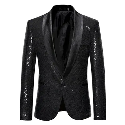 Men New Gold Silver Sequin Shiny Blazers Suit Jacket Men Fashion Night Club DJ Stage performances Wedding party Jacket