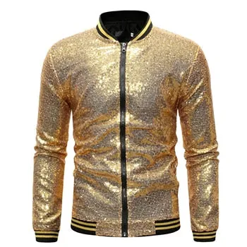 Men New Gold Silver Sequin Shiny Blazers Suit Jacket Men Fashion Night Club DJ Stage performances Wedding party Jacket