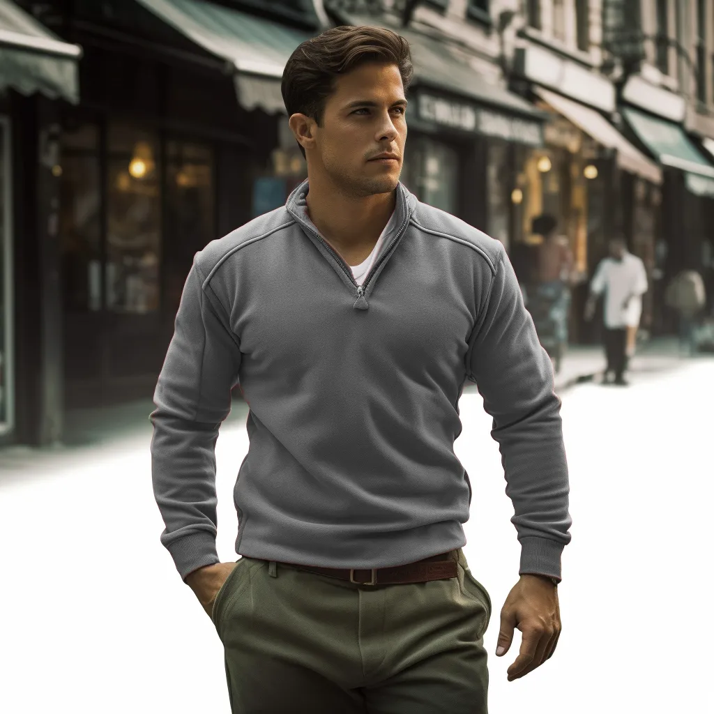 Men's Casual Fleece Solid Color Long Sleeves