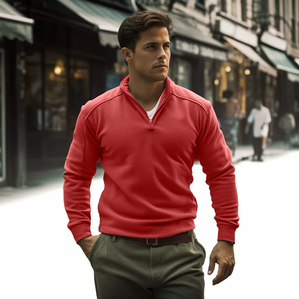 Men's Casual Fleece Solid Color Long Sleeves