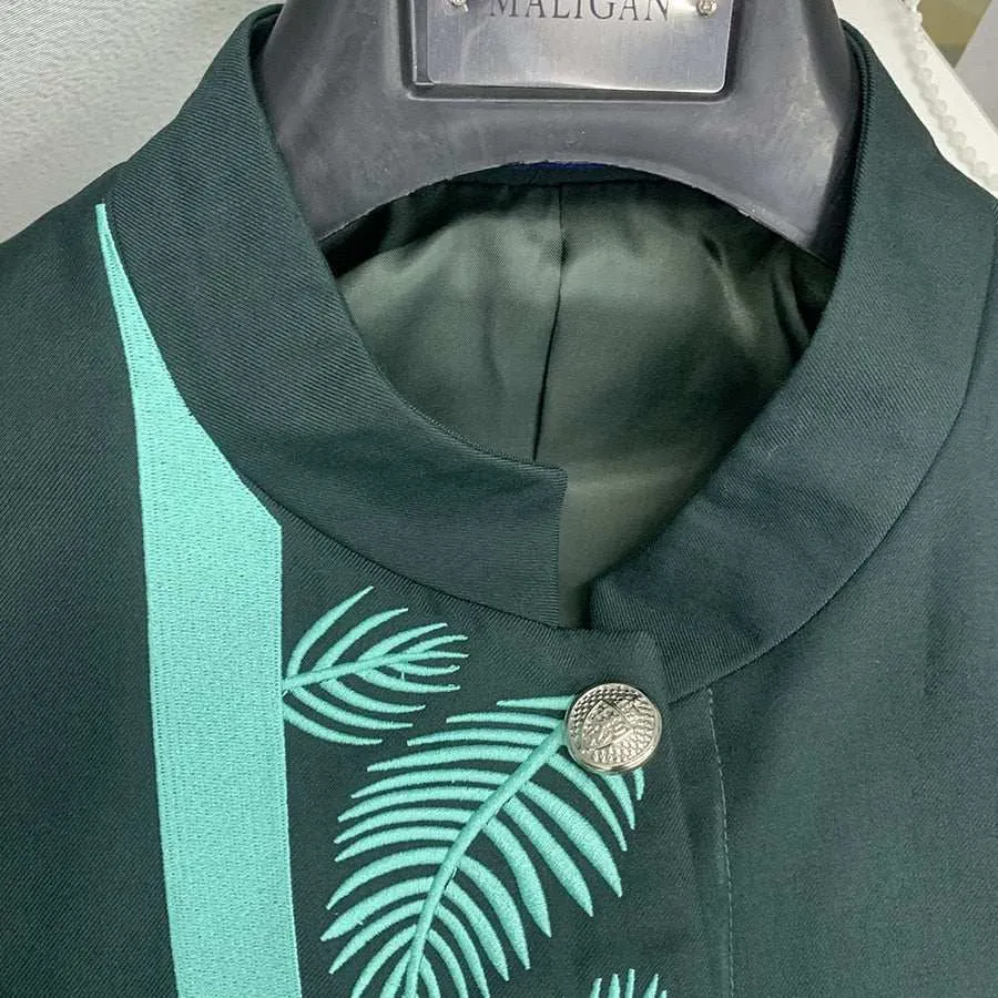Men's Fashion Casual Boutique Stand Collar Tunic Design Suit