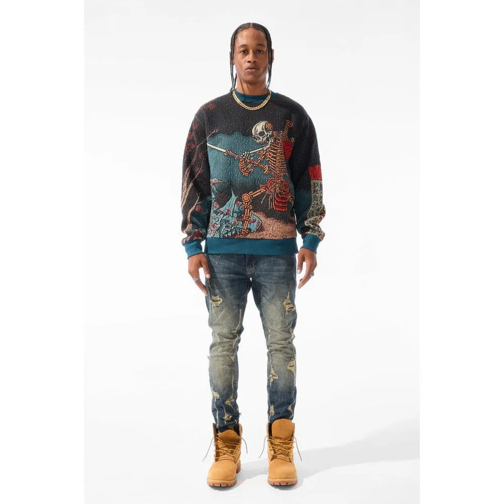 Men's Silk Road Crewneck Sweater, Skulletal