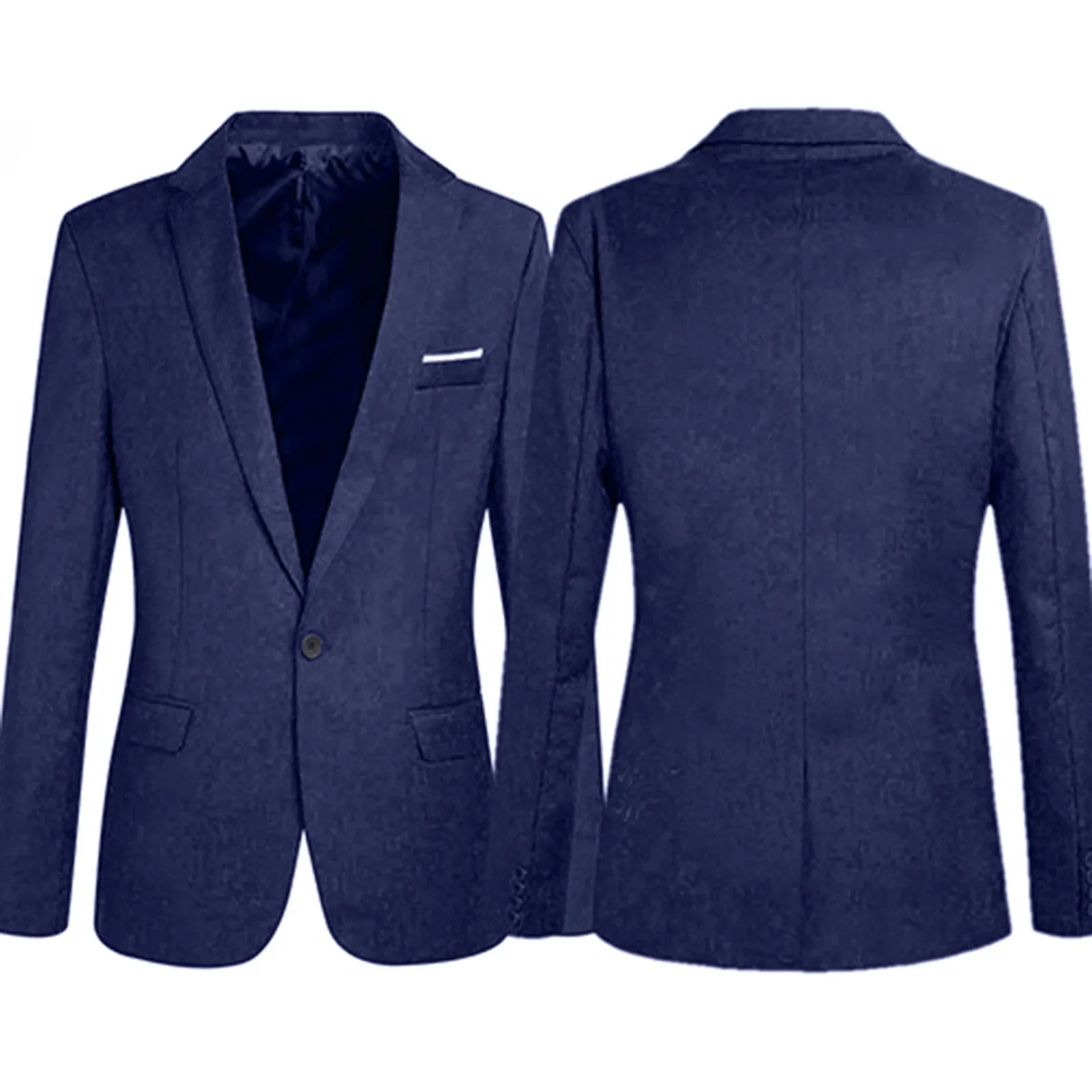 Men’s Slim Fit One-Button Blazer – Formal Business Suit Jacket (Black, Blue, Red)
