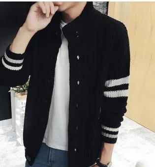 Men's Thick High Collar Button Up