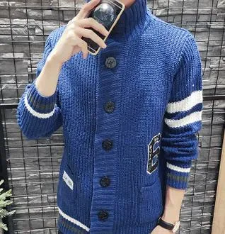 Men's Thick High Collar Button Up