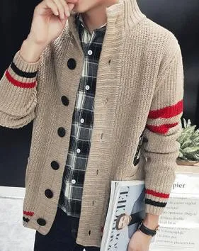 Men's Thick High Collar Button Up