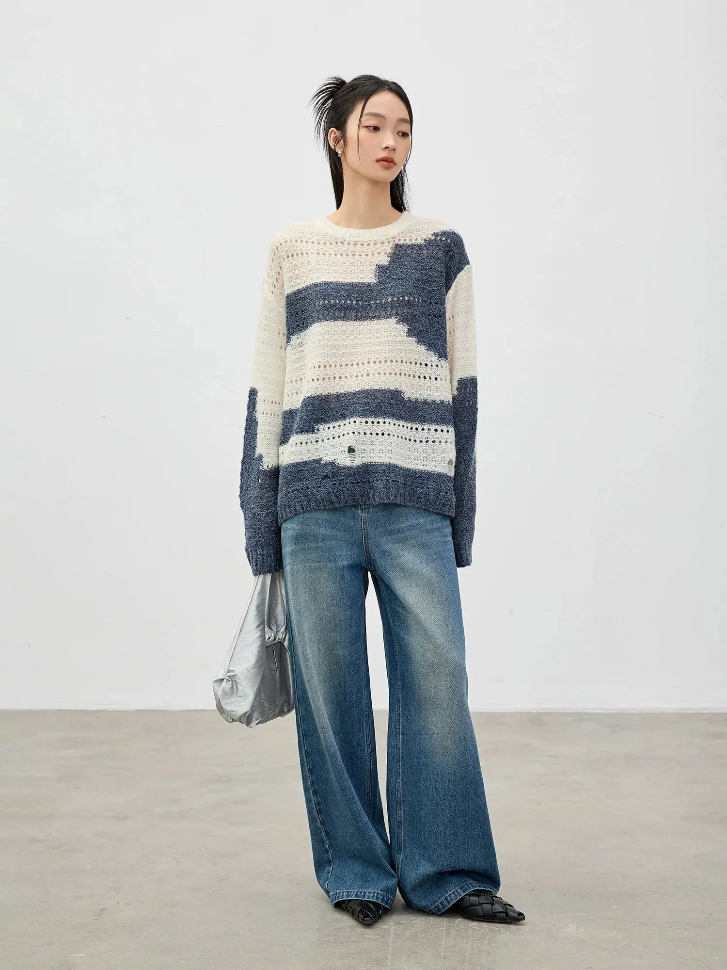 Merino Wool Blend Striped Sweater