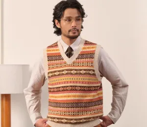 Merino Wool Knitted Fair Isle Vest