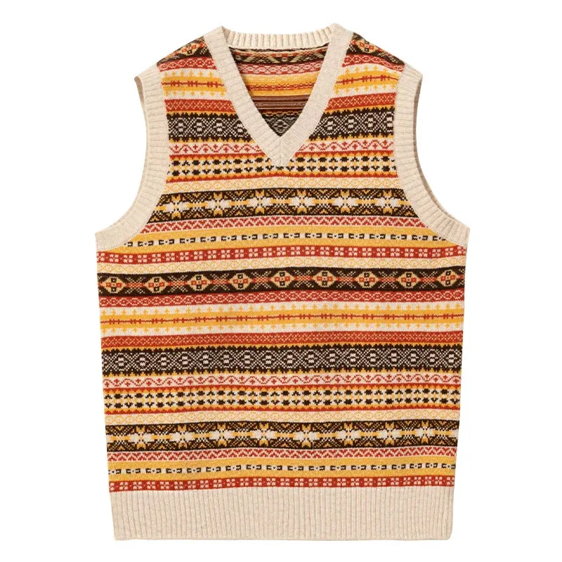 Merino Wool Knitted Fair Isle Vest