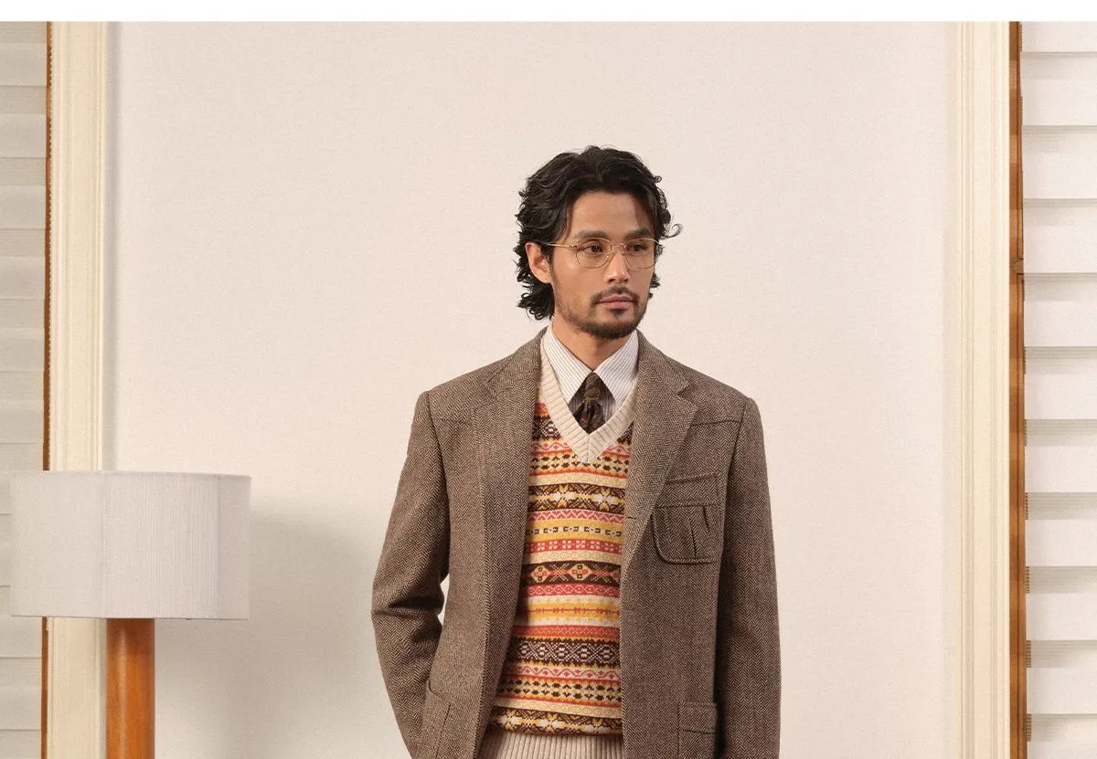 Merino Wool Knitted Fair Isle Vest