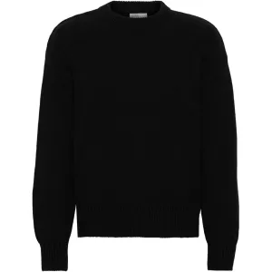 Merino Wool Oversized Crew Sweater in black