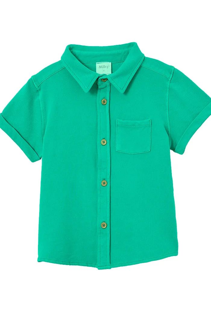 MILKY APPLE GREEN PIQUE SHIRT