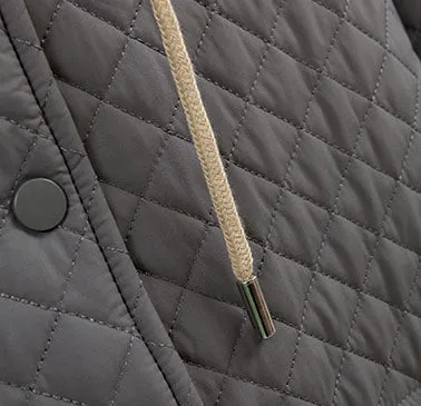 Monochrome Windproof Easy-to-Clean Hooded Puffer Jacket