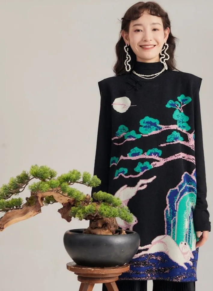 Moonlit White Rabbit Knit Tops