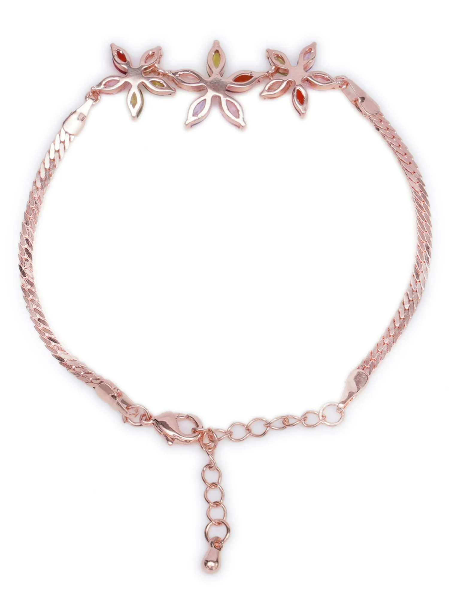 Multi-Color Rose Gold Plated Cubic Zirconia Bracelet