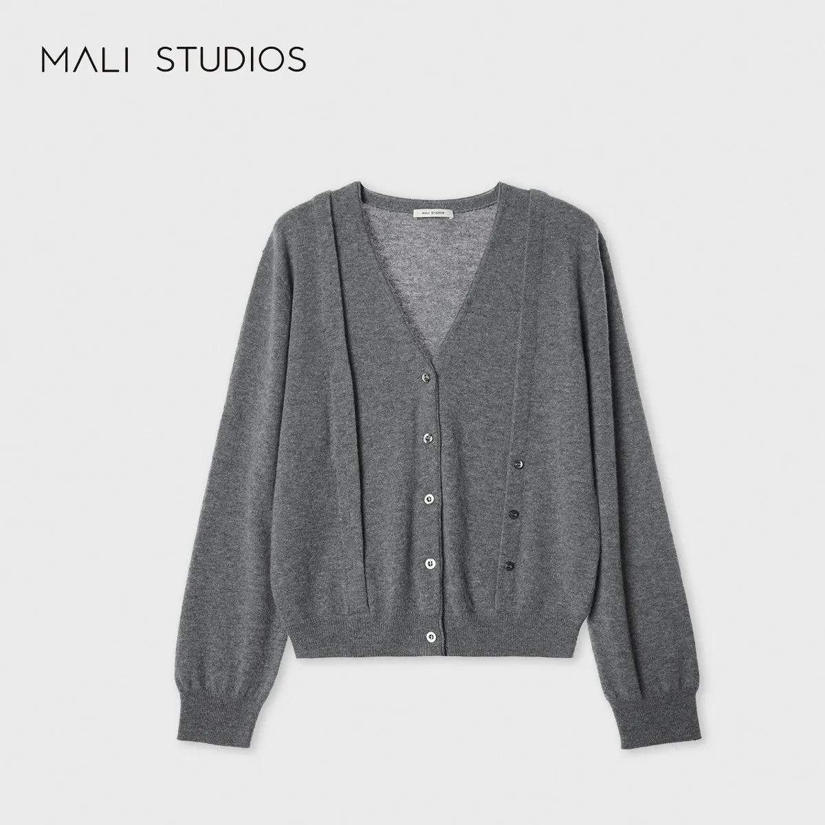 Multi-Wear Wool and Cashmere V-Neck Cardigan