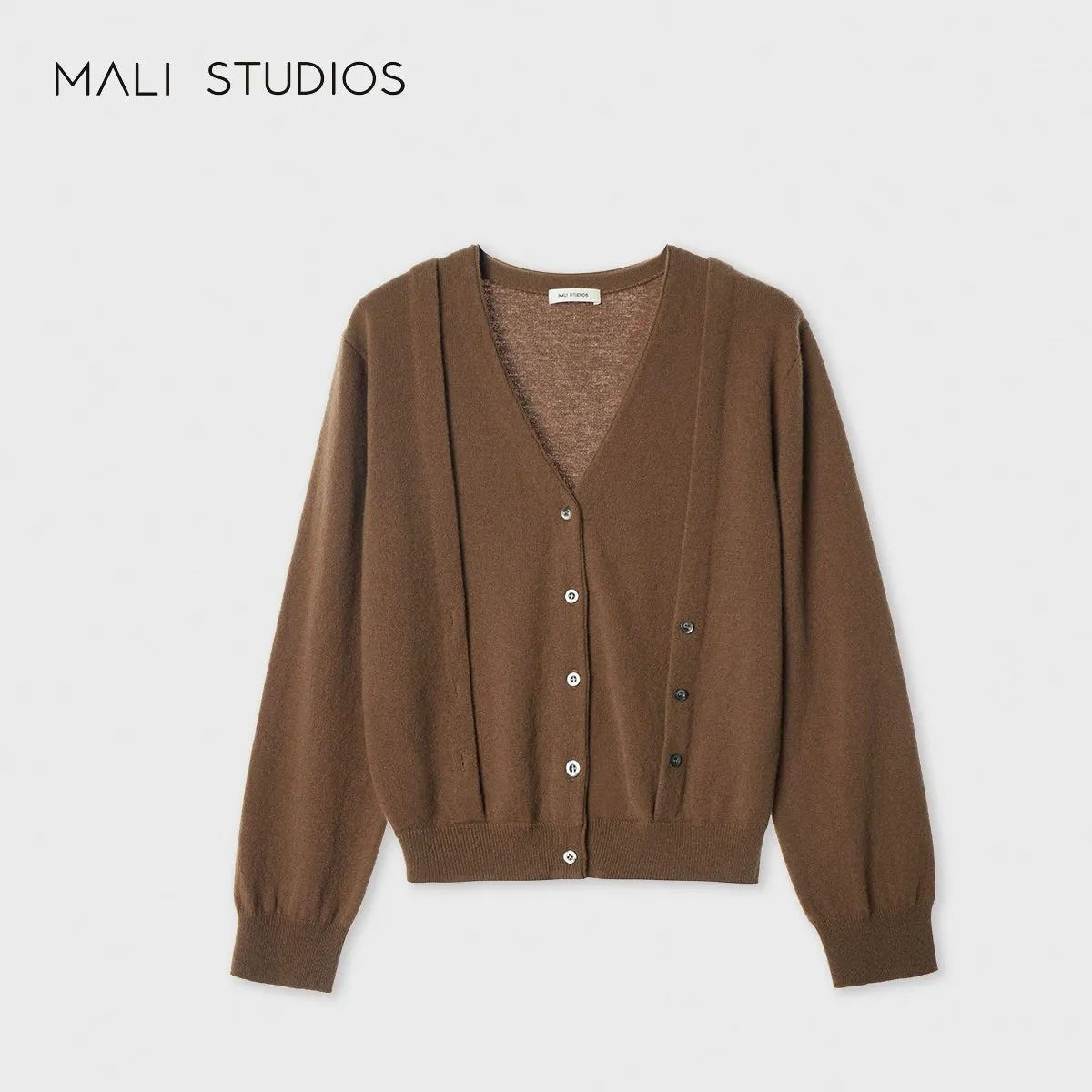 Multi-Wear Wool and Cashmere V-Neck Cardigan