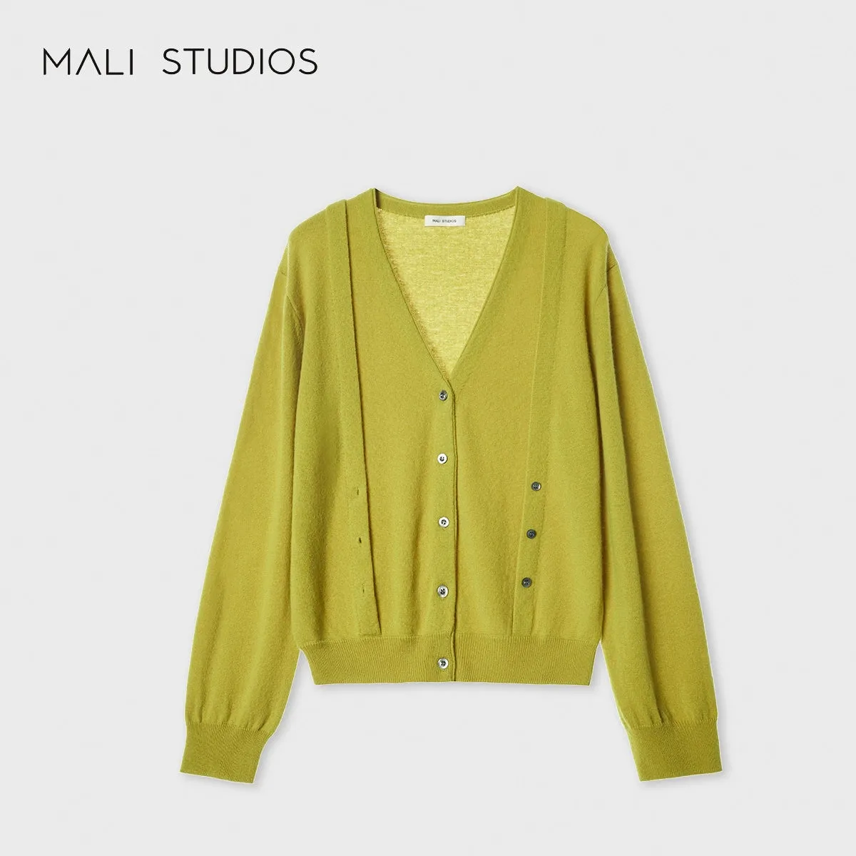 Multi-Wear Wool and Cashmere V-Neck Cardigan