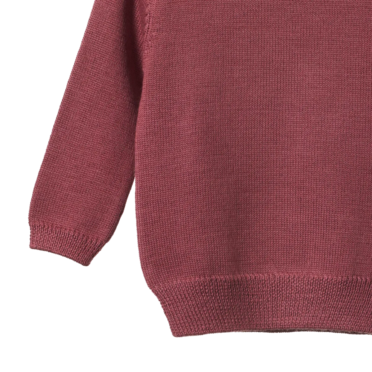 NATURE BABY MERINO KNIT PULLOVER RHUBARB