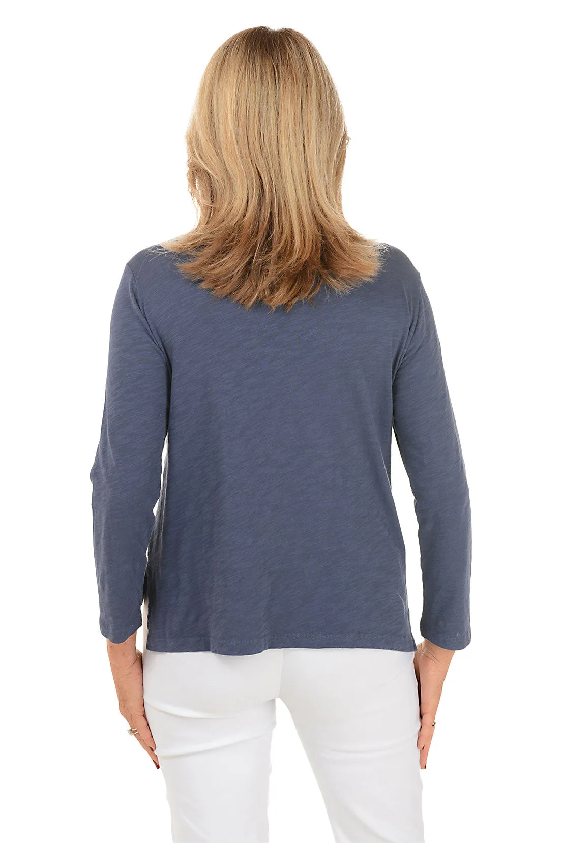 Navy Nature Collection 3/4 Sleeve Top