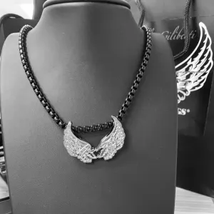 Necklace Stainless Steel Collection Color Black - Power Wings By Jullye Giliberti