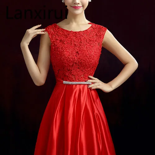 New Arrival Red Blue Pink Purple Floor  Party  Dress