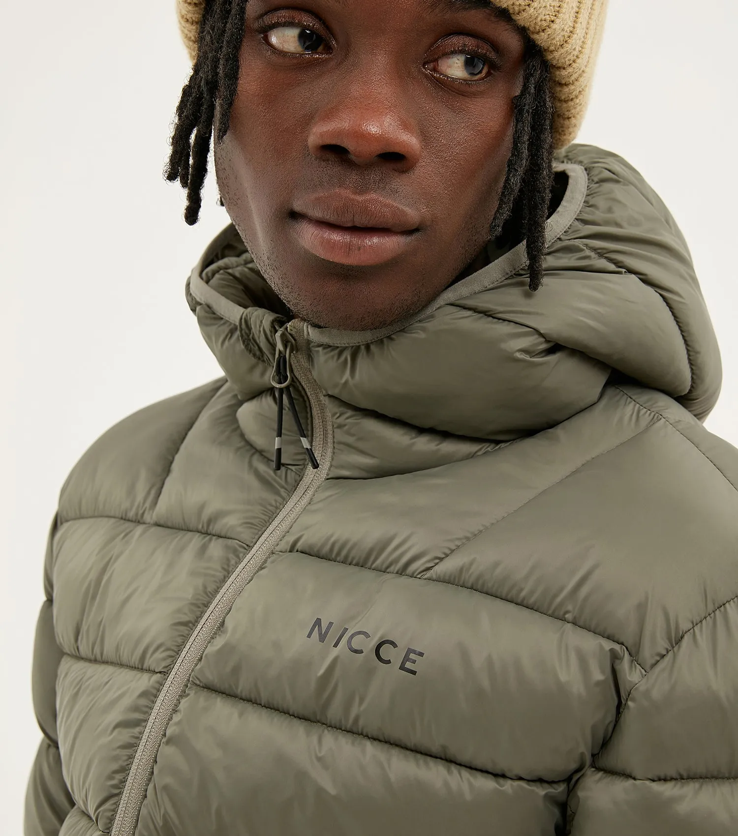 Nicce Skyline Puffer Jacket Dusty Olive
